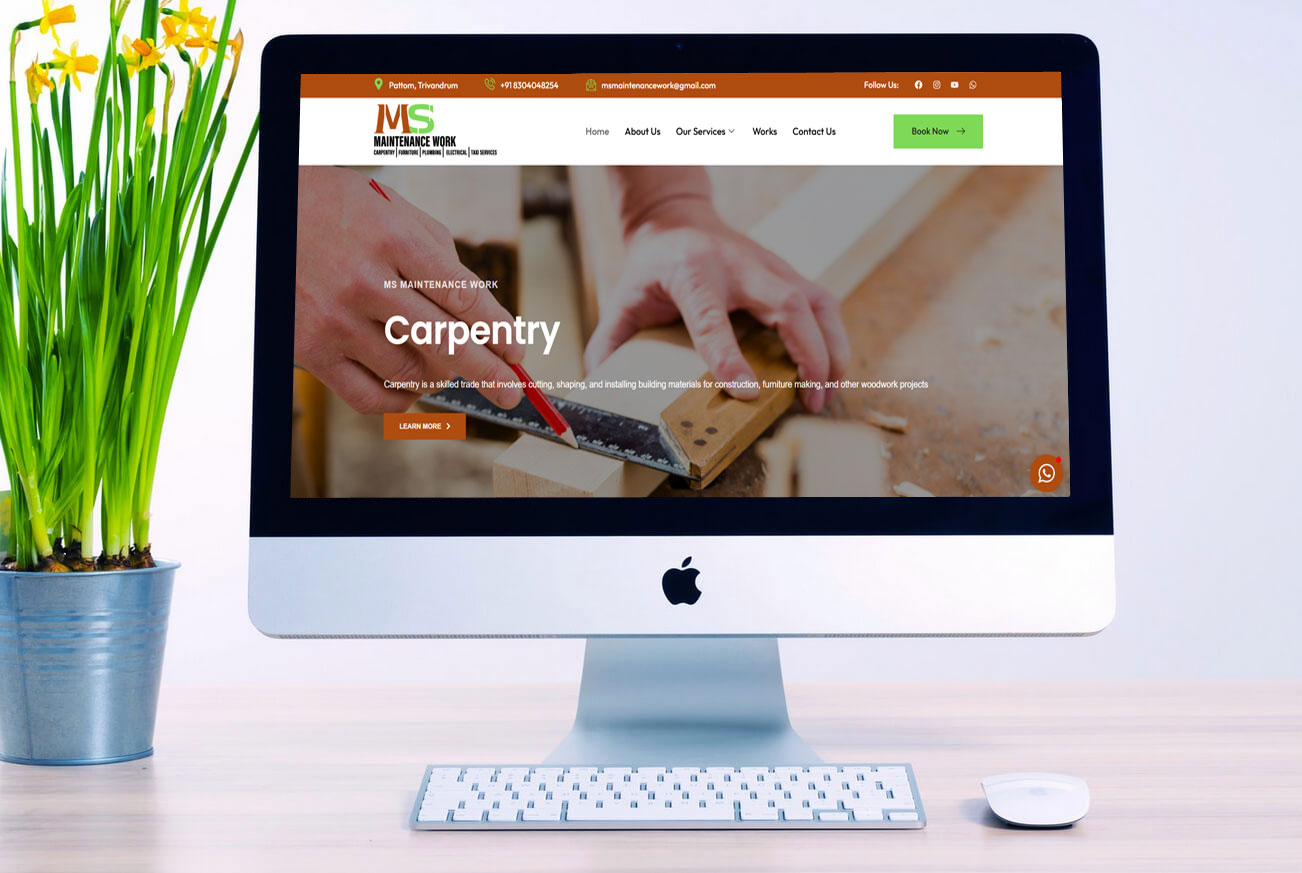 MS Maintenance Work Web design company in trivandrum