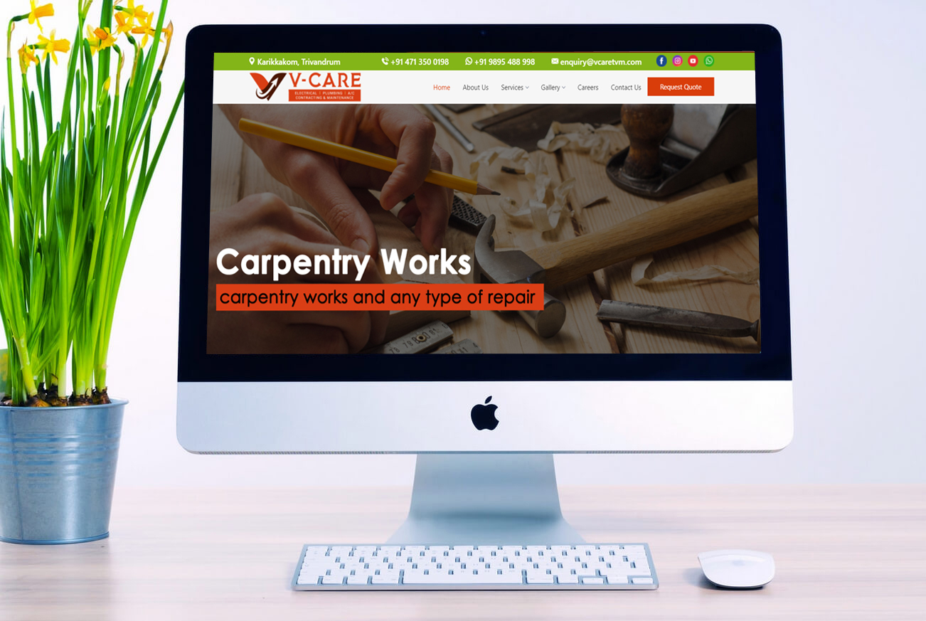Vcare Electrical Service Business Website Design