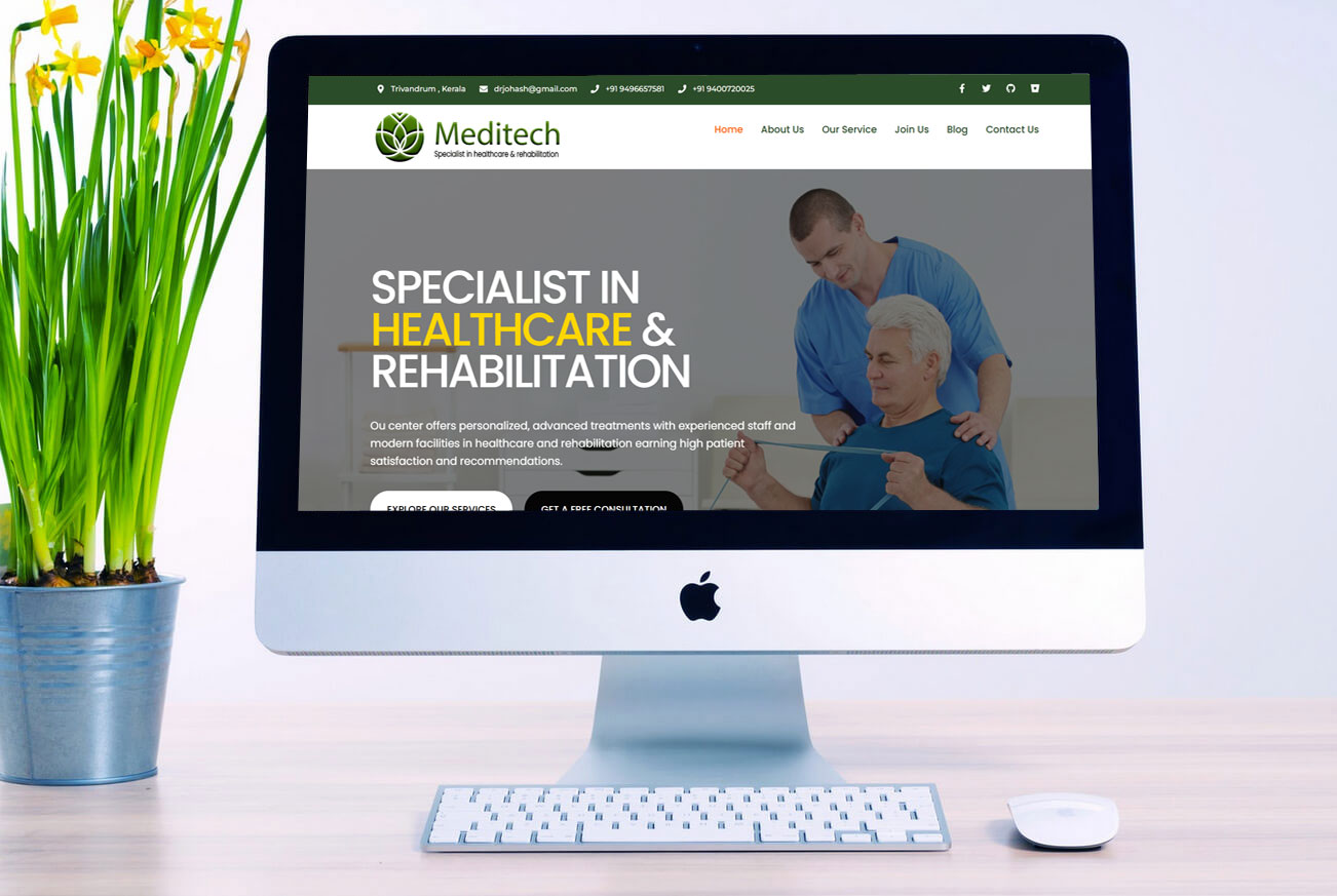 healthcare and rehabilitation Business Website Design