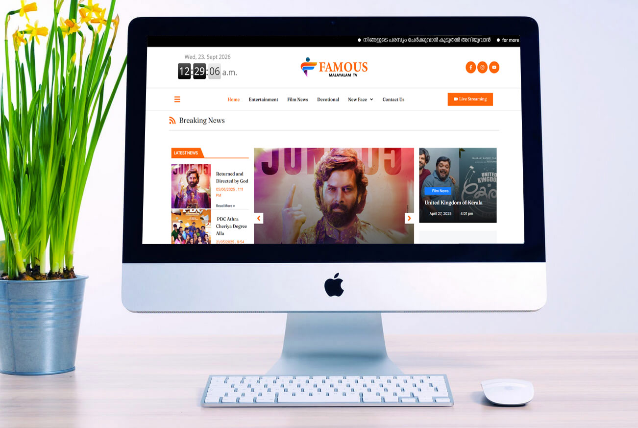Malayalam TV Channel Business Website Design